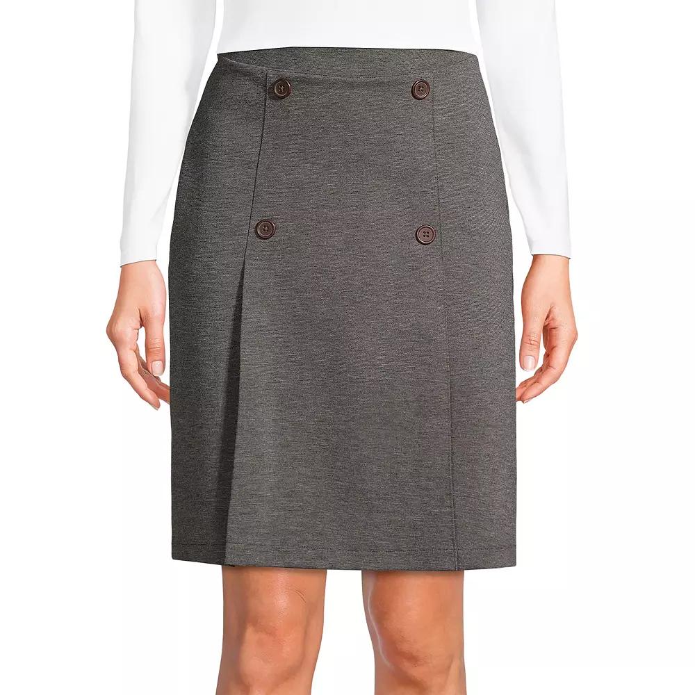 Women's Lands' End School Uniform Ponte Button Front Skort,  Product Image