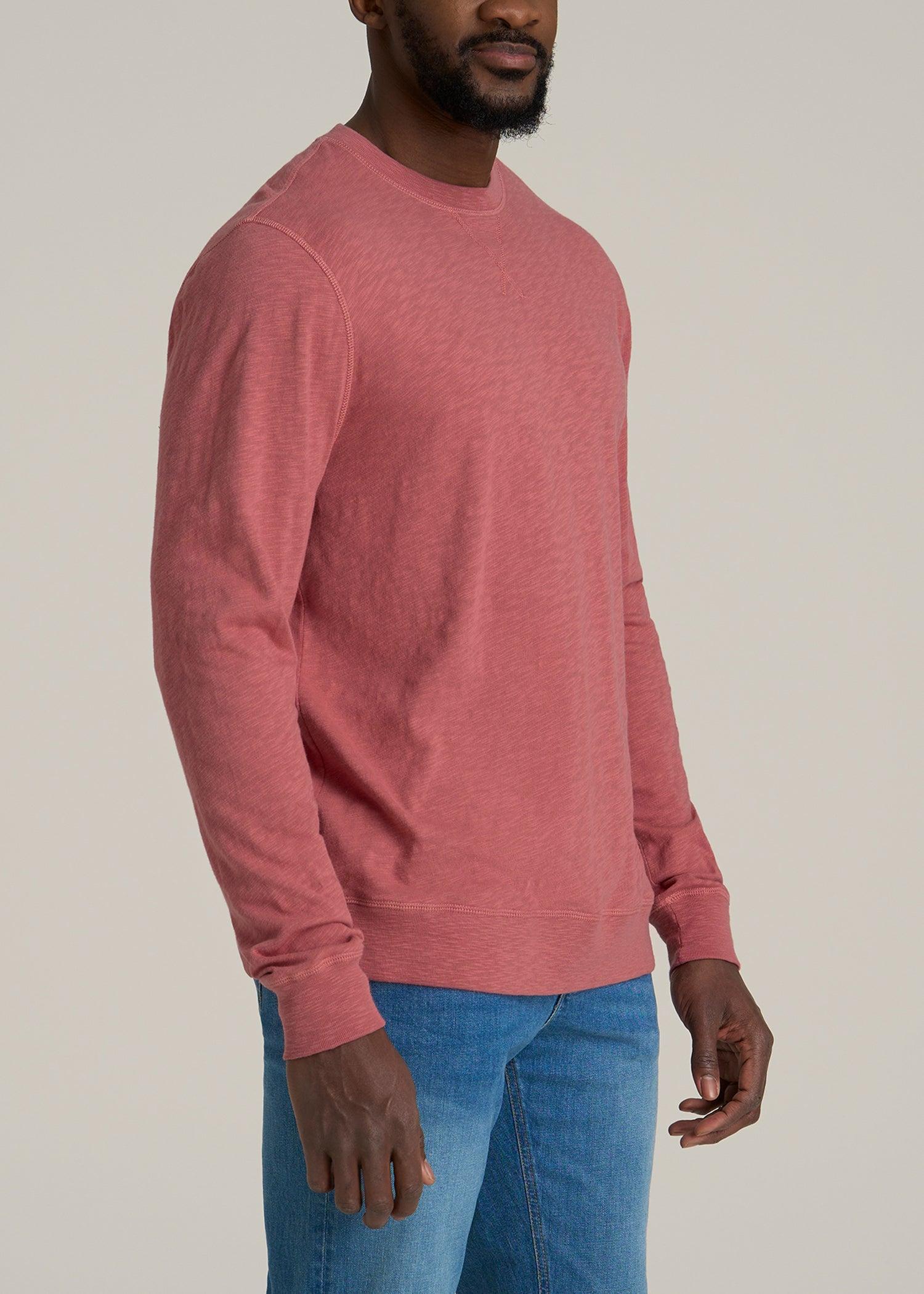 Sunwashed Slub Crewneck for Tall Men in Dusty Cedar Male Product Image