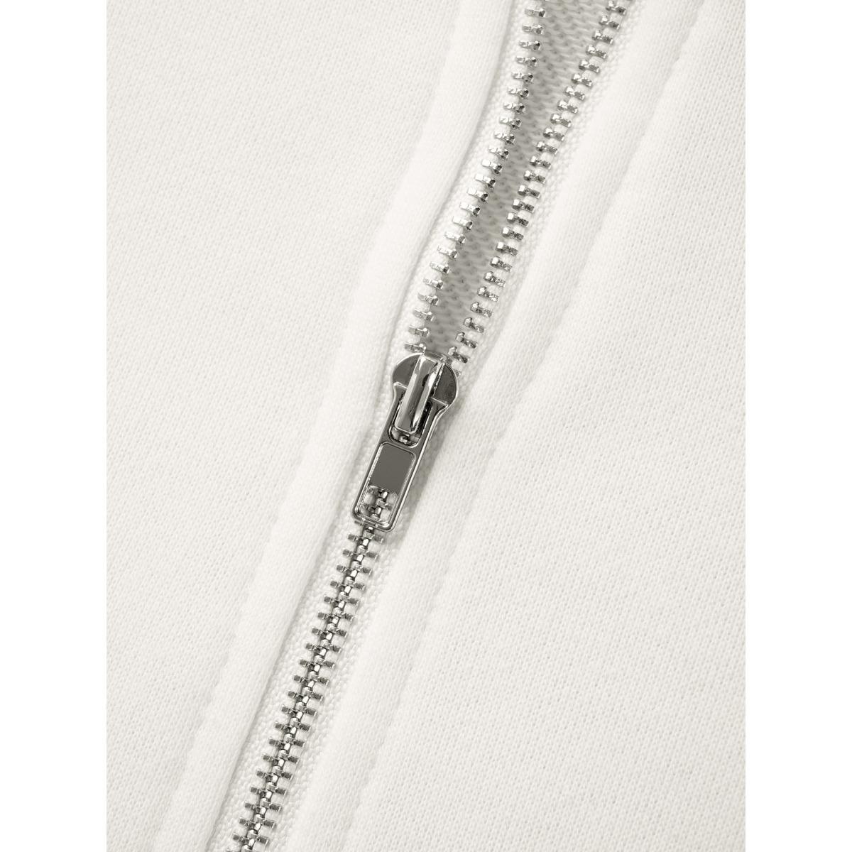 Plus Size Letter Print Half Zip Kangaroo Pocket Sweatshirt Women Originalwhite Elegant Patchwork Polo Everyday Sweatshirts BloomChic 18-20/2X Product Image