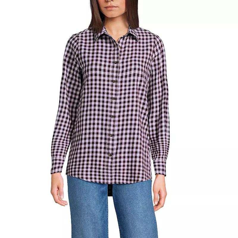 Women's Lands' End Flannel Boyfriend Shirt,  Product Image