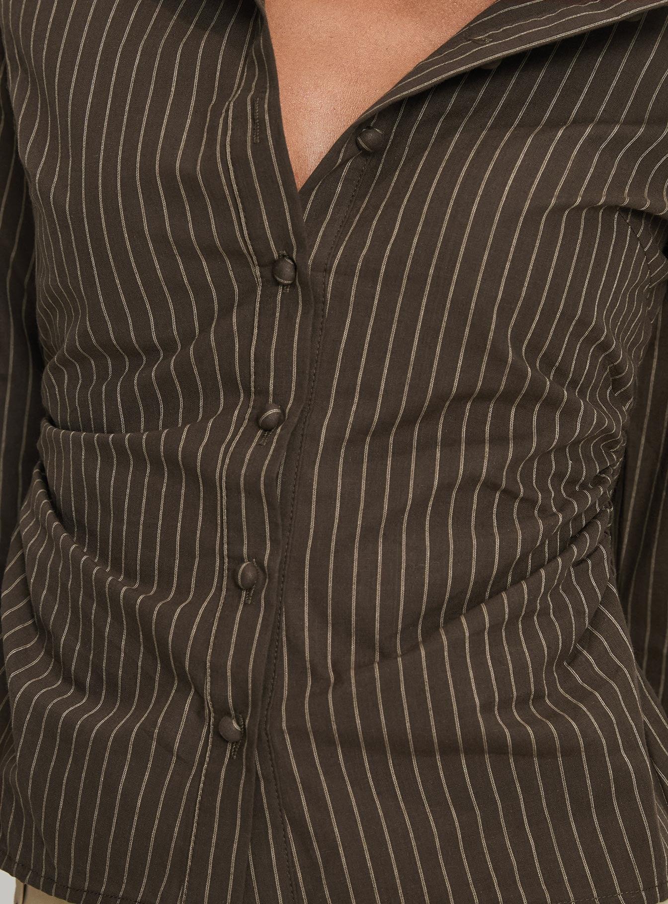 Held My Hand Long Sleeve Top Brown Stripe Product Image