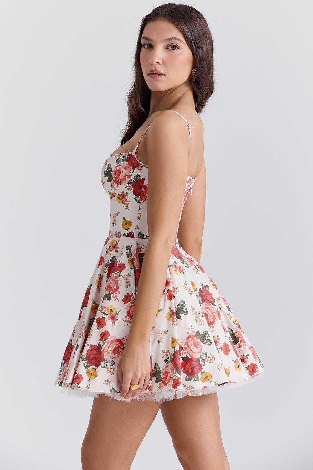 Elizabeth  italian tomato strapless midi sundress Product Image