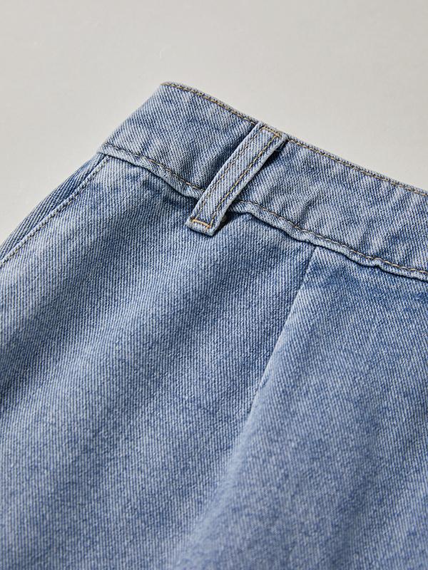 Vintage Blue Micro Denim Skirts Product Image