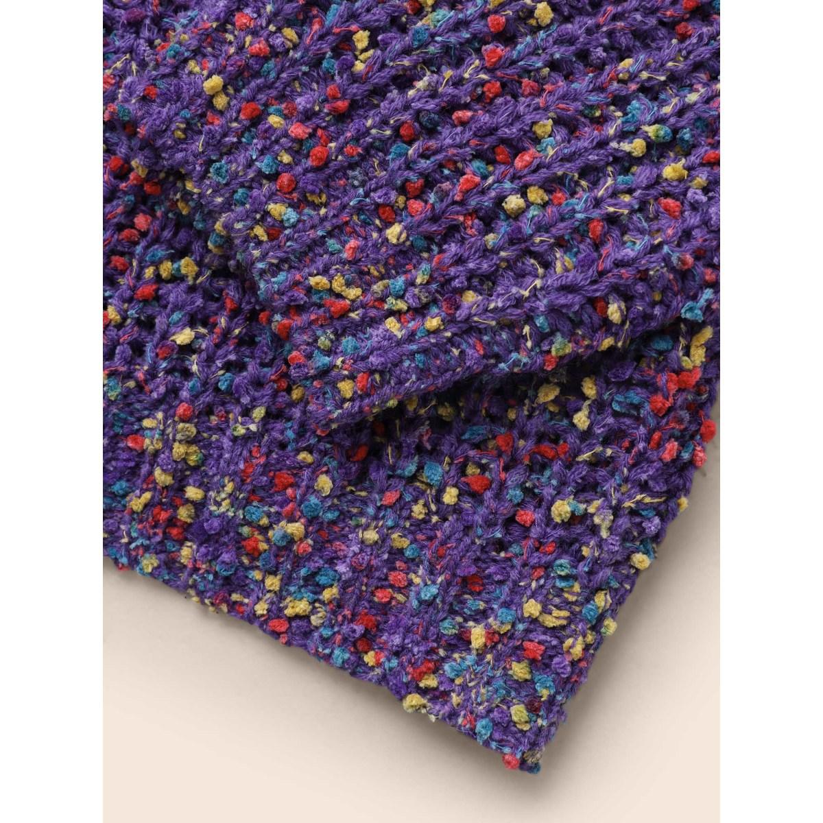 Plus Size Heather Patched Pocket Drop Shoulder Cardigan Deeppurple Women Casual Loose Long Sleeve Everyday Cardigans BloomChic 22-24/3X Product Image