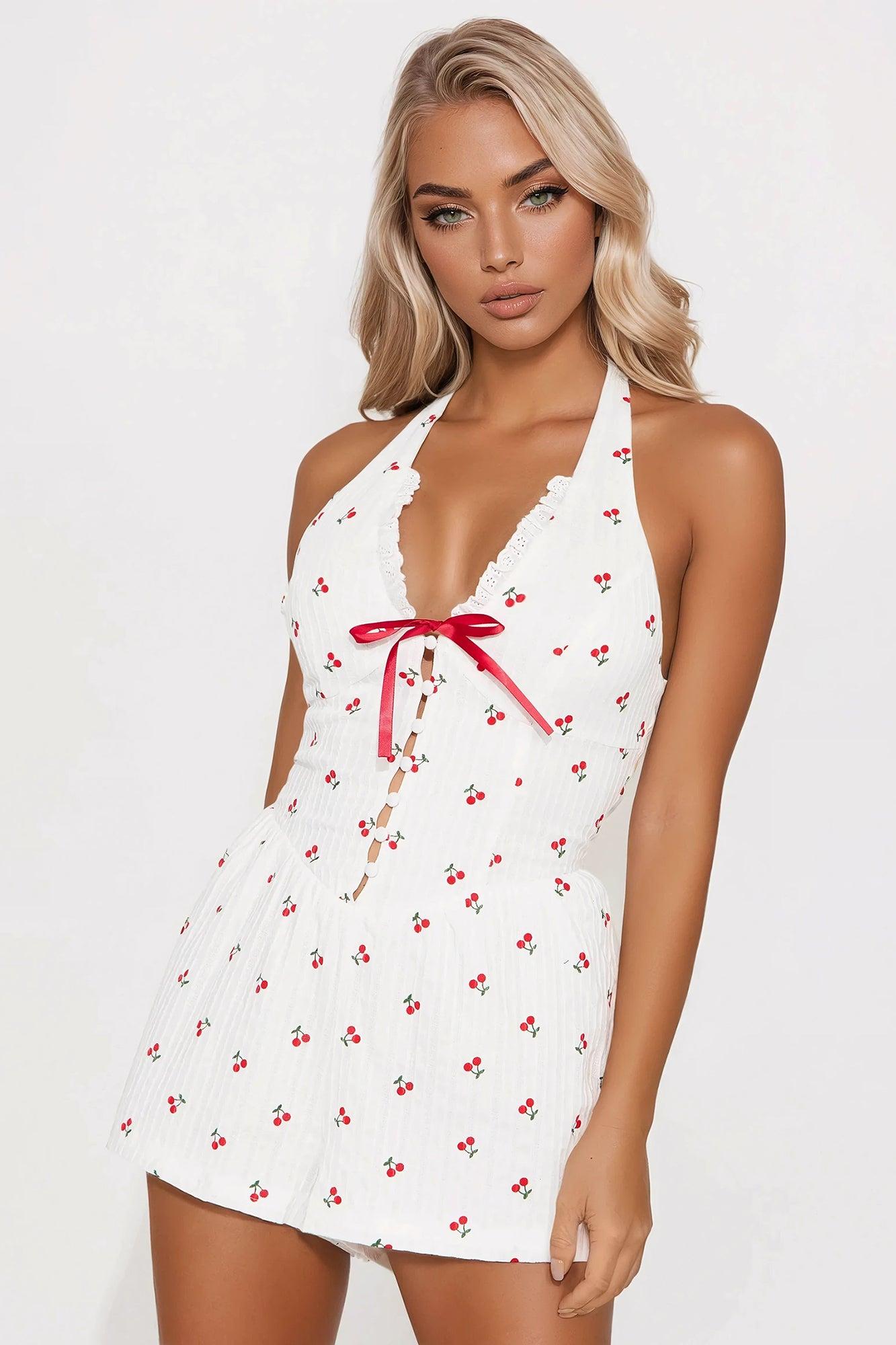 Cherry Pie Romper - White/combo Product Image