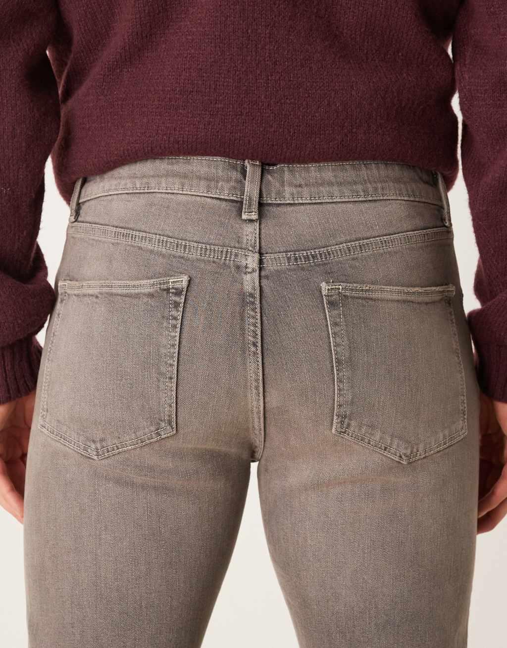 ASOS DESIGN stretch flare jeans in washed gray Product Image