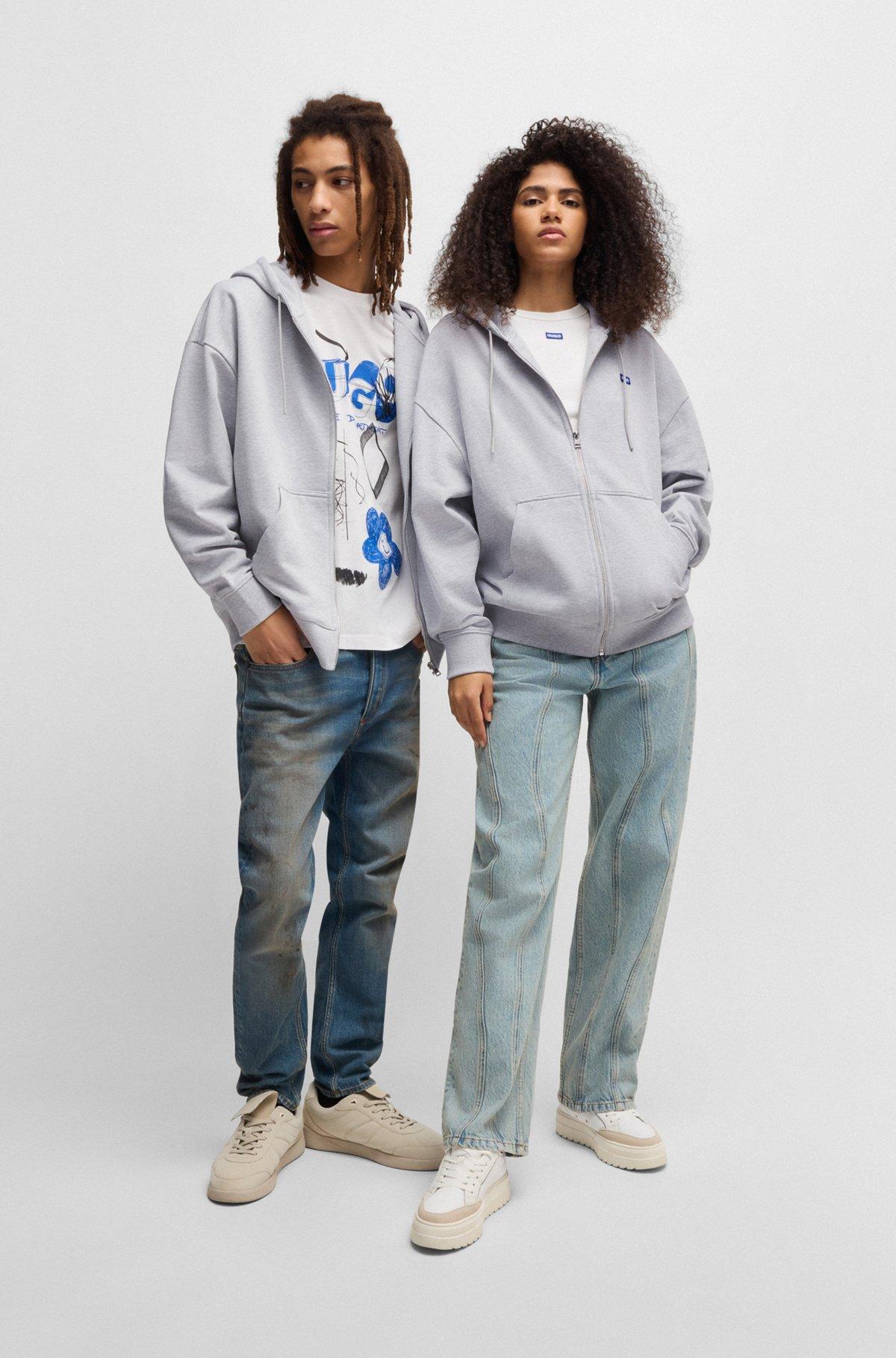 All-gender relaxed-fit hoodie in cotton terry Product Image