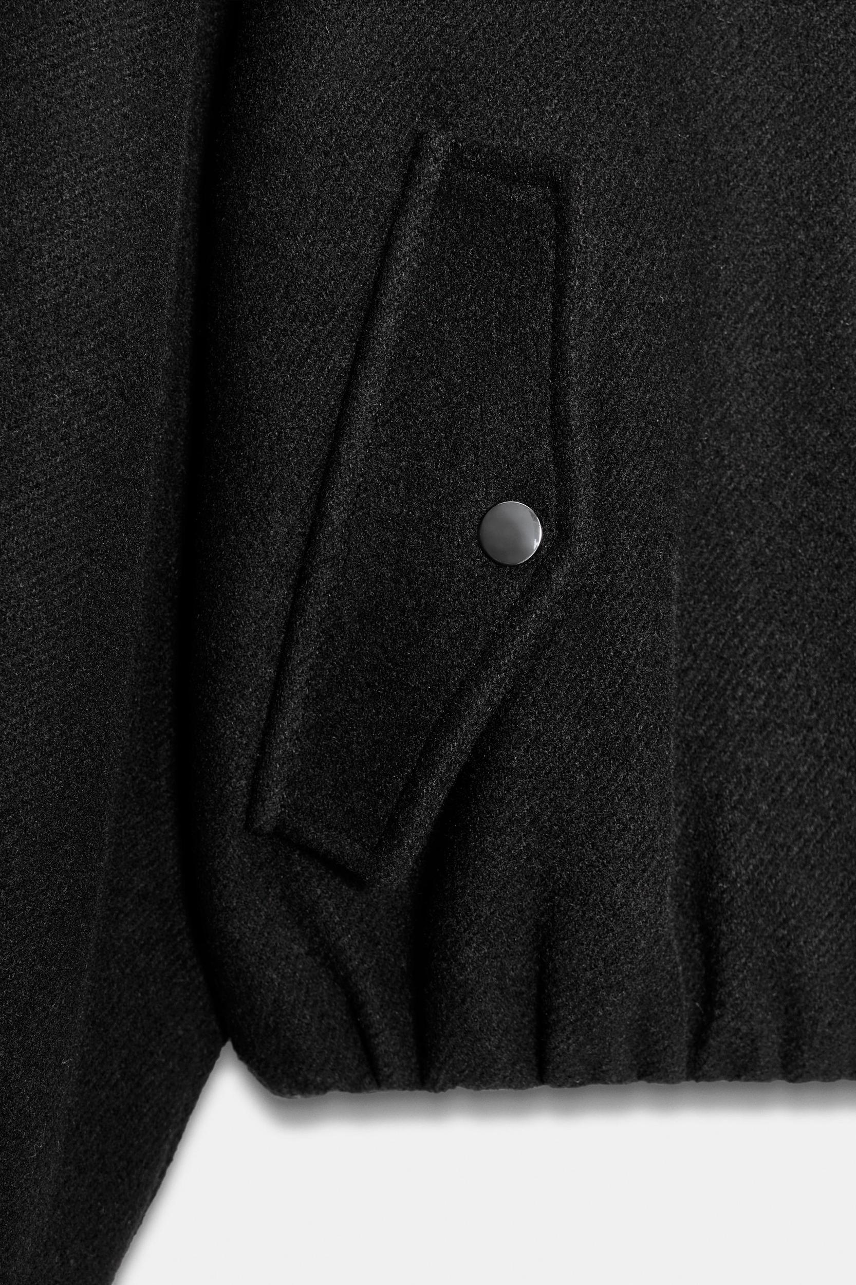 FAUX FUR LAPEL BOMBER JACKET Product Image