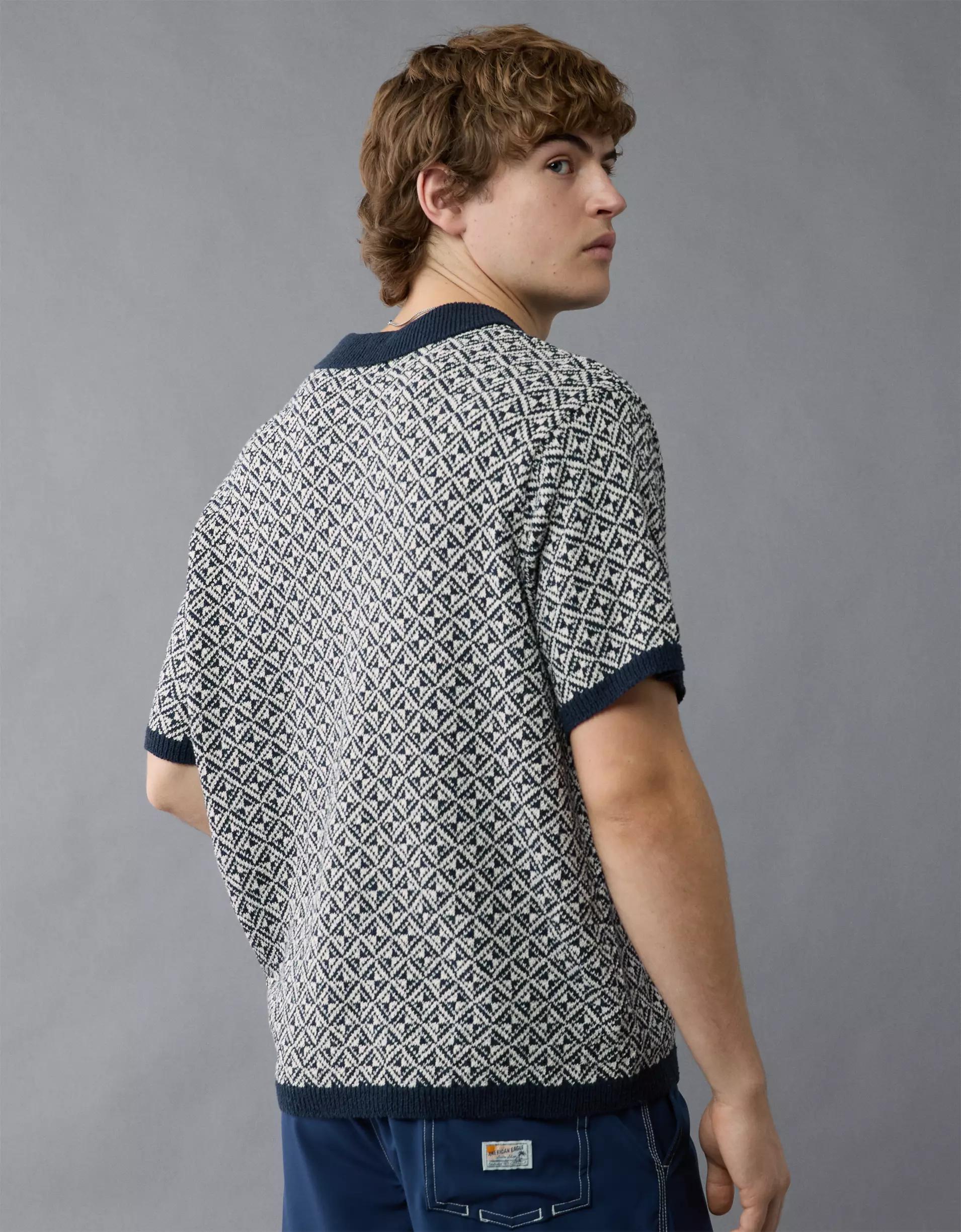 AE Weekend Printed Sweater Polo Shirt Product Image