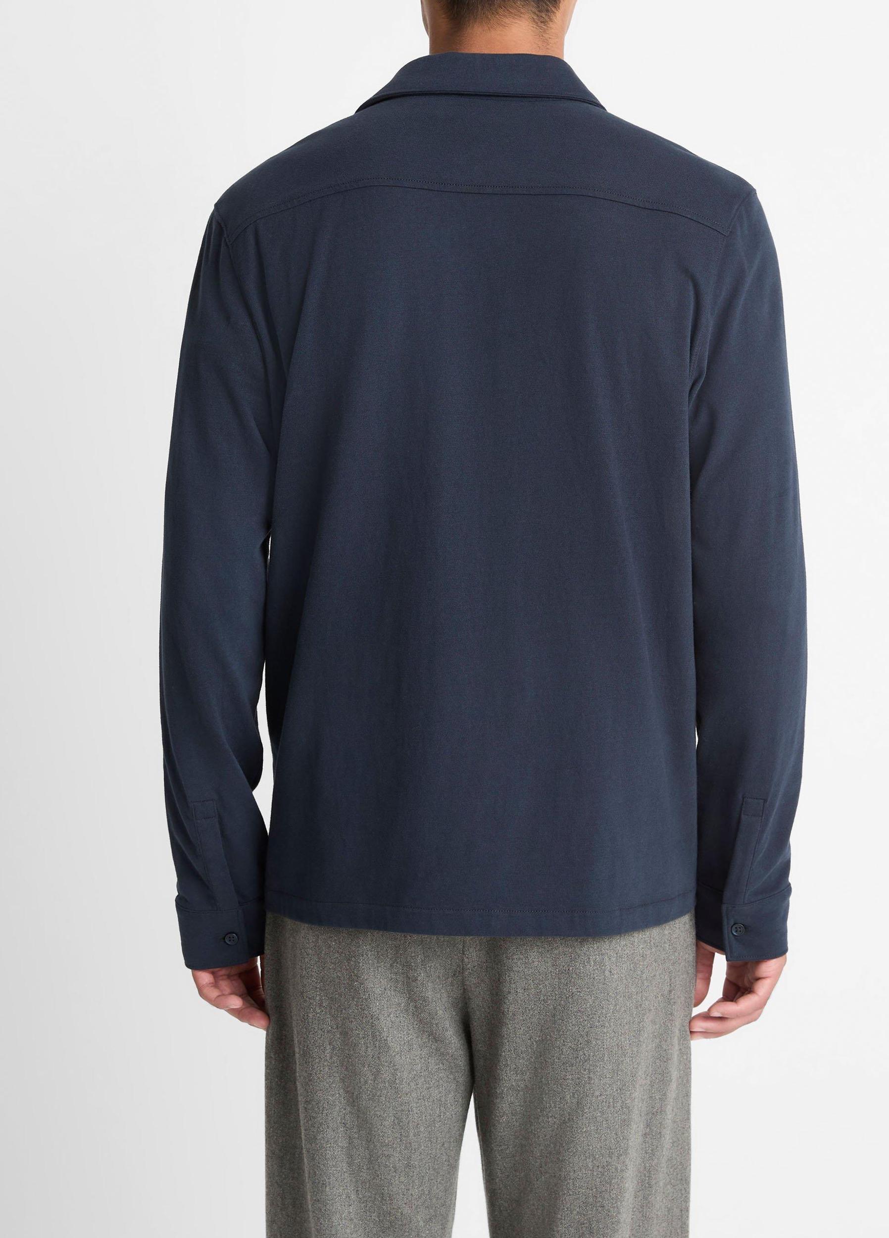 Sueded Cotton Jersey Button-Front Shirt Product Image