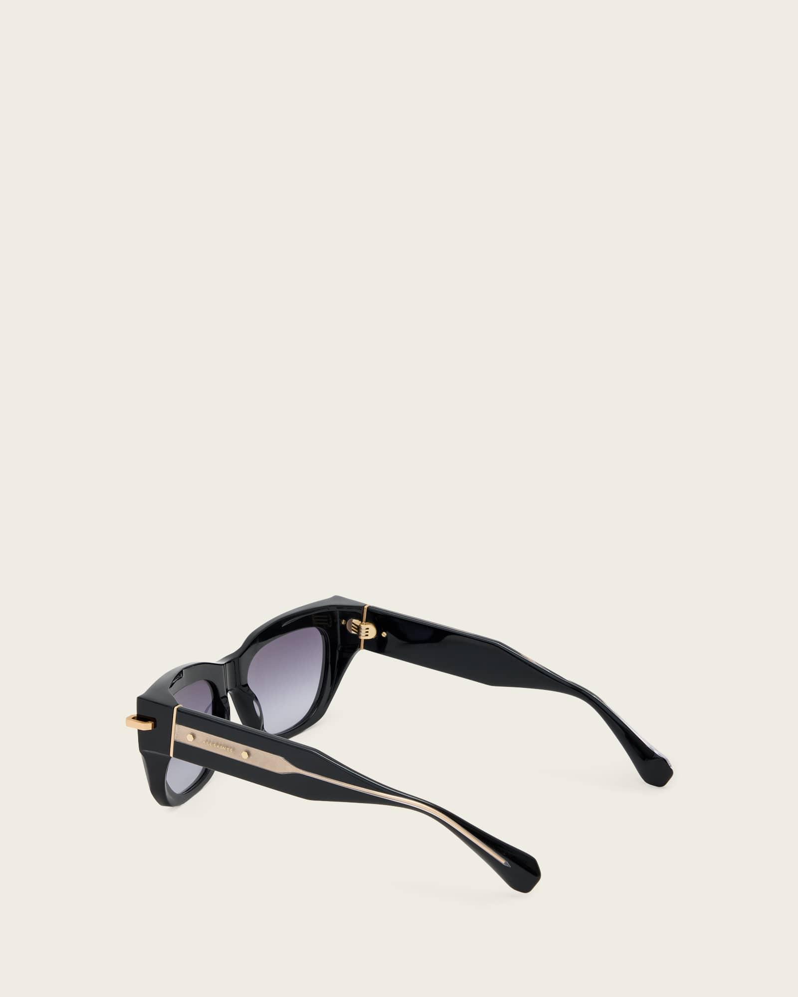 Tamsin Rectangular Shaped Sunglasses GLOSS BLACK | ALLSAINTS US Product Image