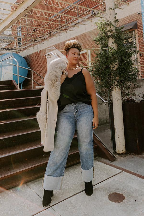 RISEN Ellie High Waist Straight Leg Cuffed Jean Curves Product Image