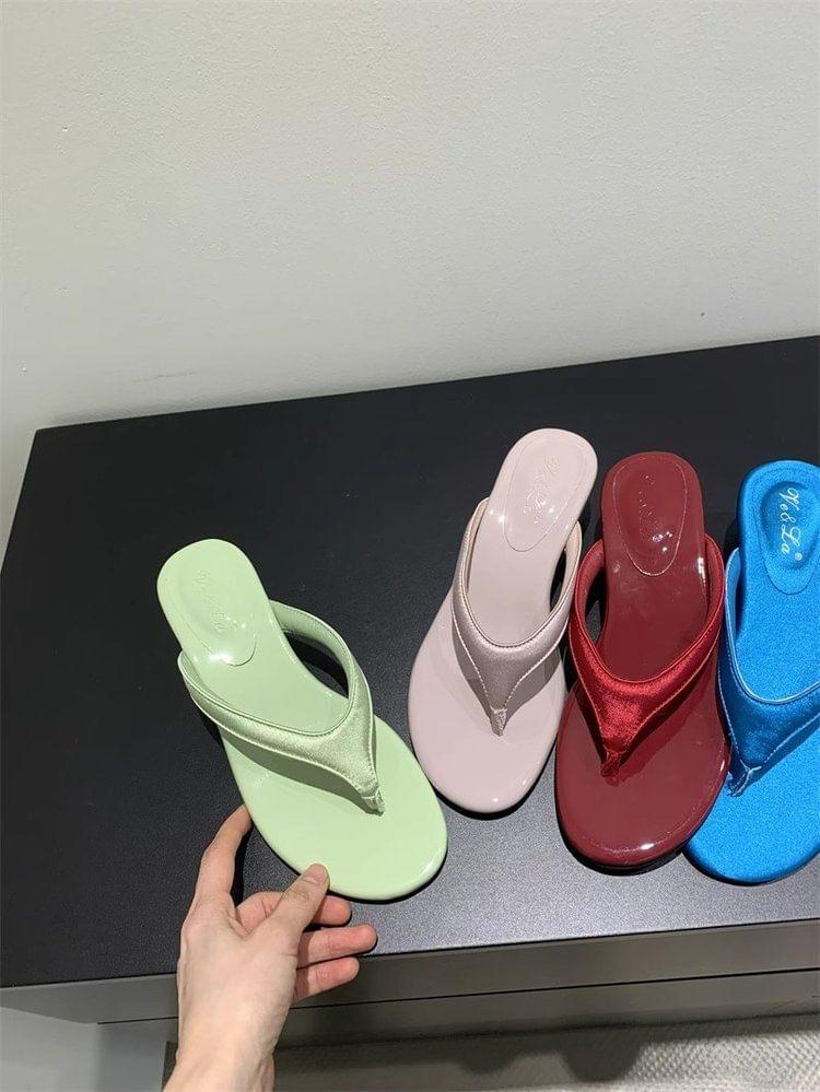 Platform Wedge Thong Sandals Product Image