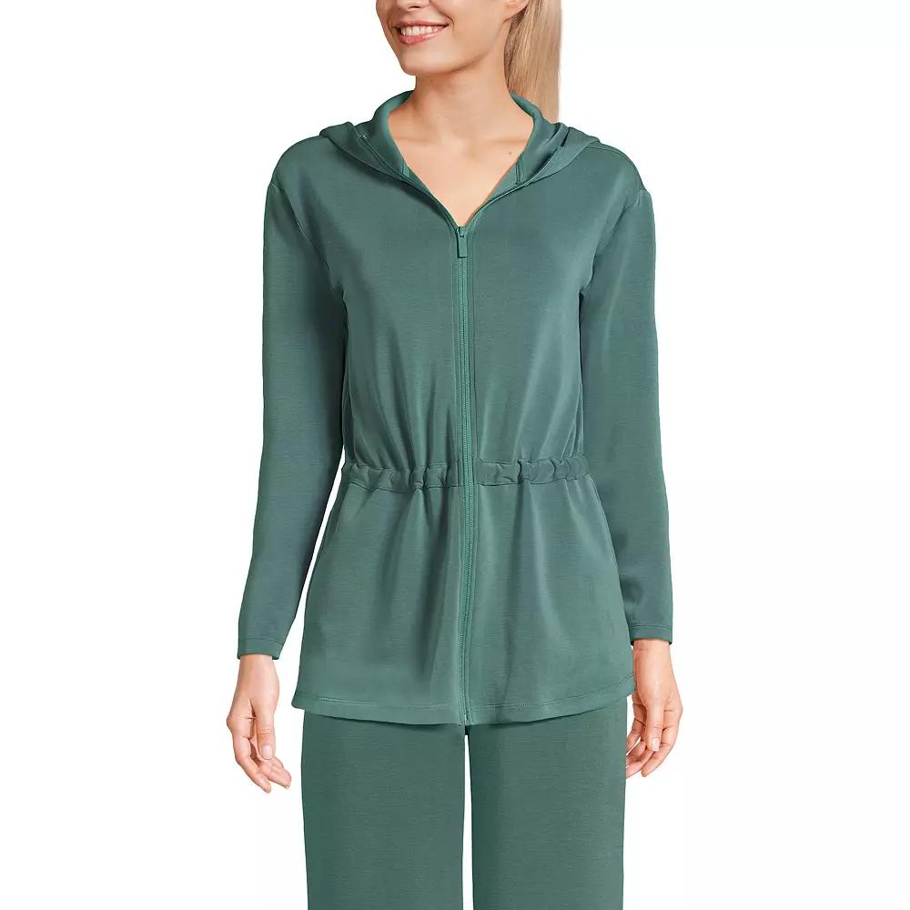 Women's Lands' End Softest Touch Zip-Up Tunic Hoodie Jacket,  Product Image