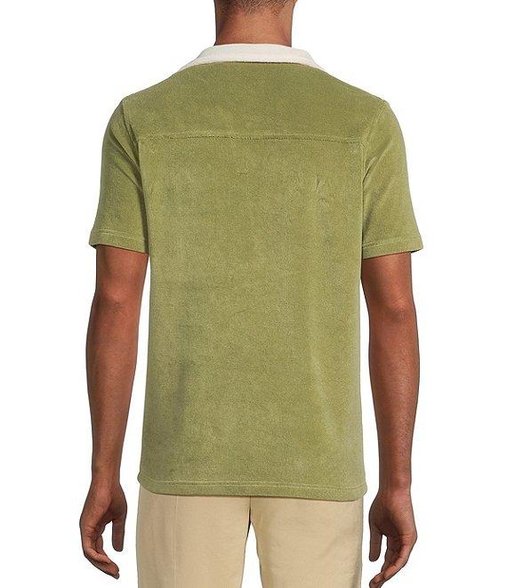 Murano Crocodile World Collection Slim Fit Terry Popover Johnny Collar Knit Polo Shirt Product Image