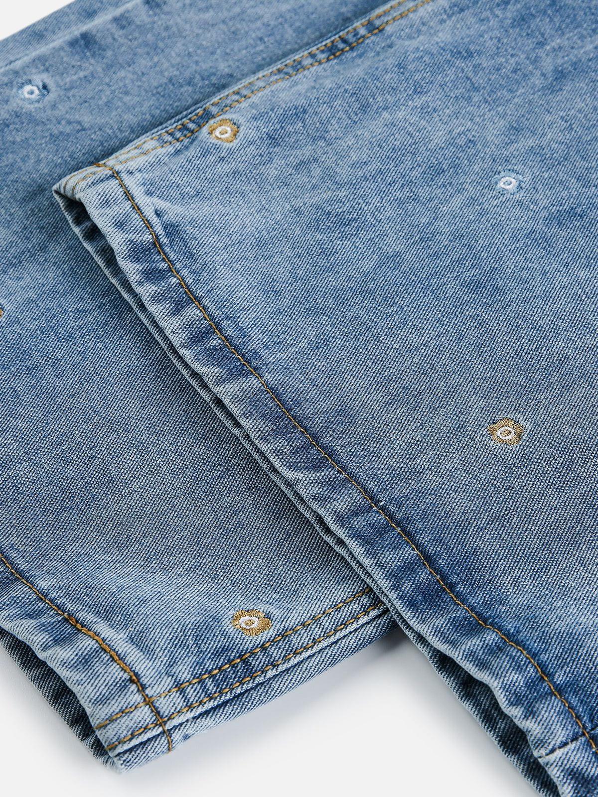 Aelfric Eden Colorful Flower Embroidery Jeans Product Image