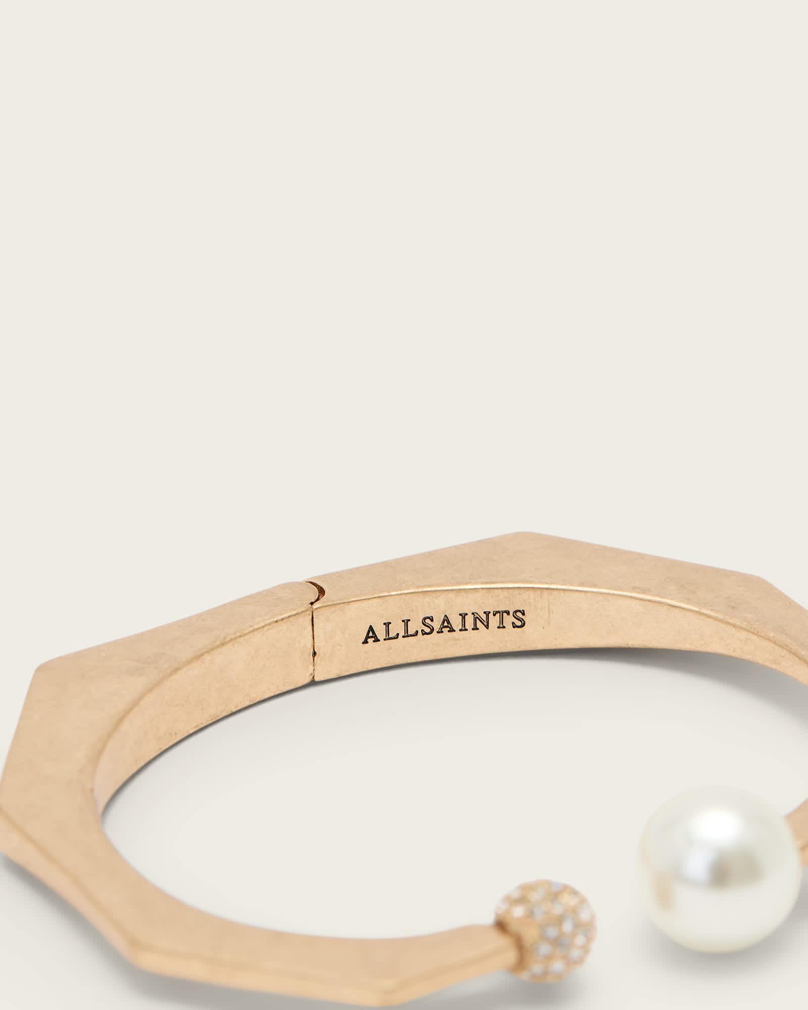 Lia Heart Huggie Earrings WARM SILVER | ALLSAINTS US Product Image