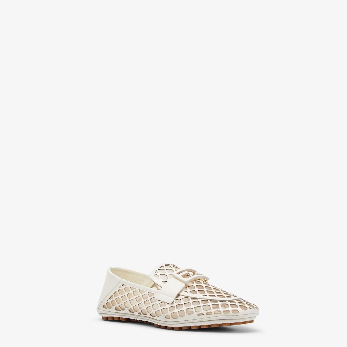 BaguetteWhite perforated leather loafers Product Image