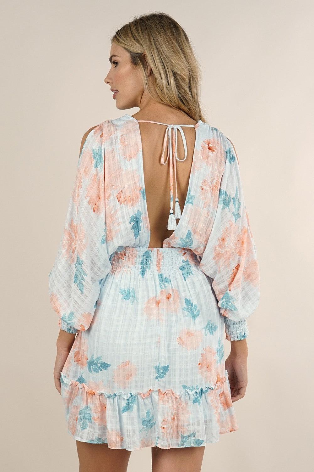 Floral Split Sleeve Mini Dress Product Image