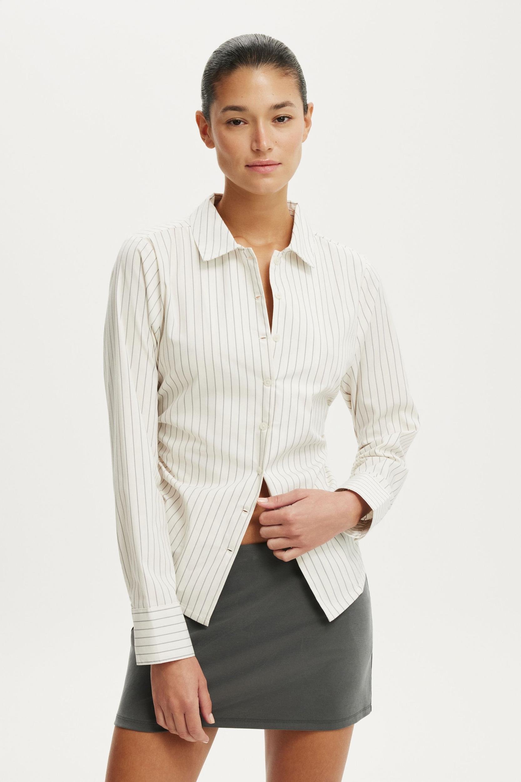 Peyton Gathered Long Sleeve Shirt Product Image