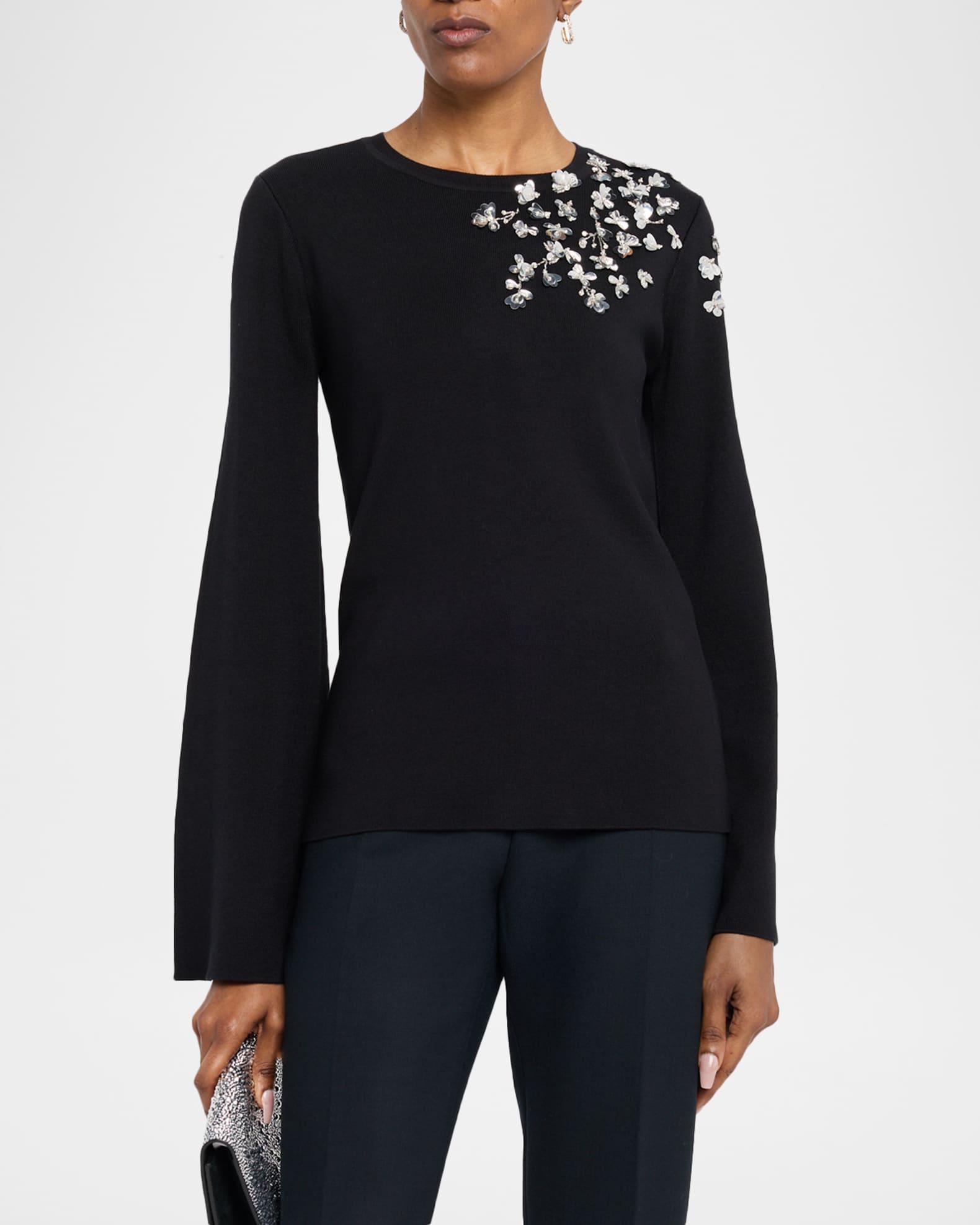 Embellished Bell-Sleeve Sweater Product Image