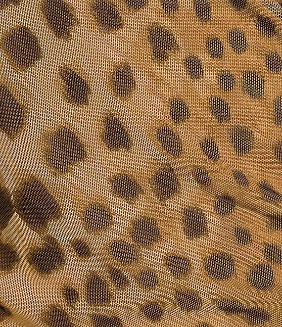 DKNY by Donna Karan Animal Printed Mesh 3/4 Sleeve Faux Wrap Top Product Image