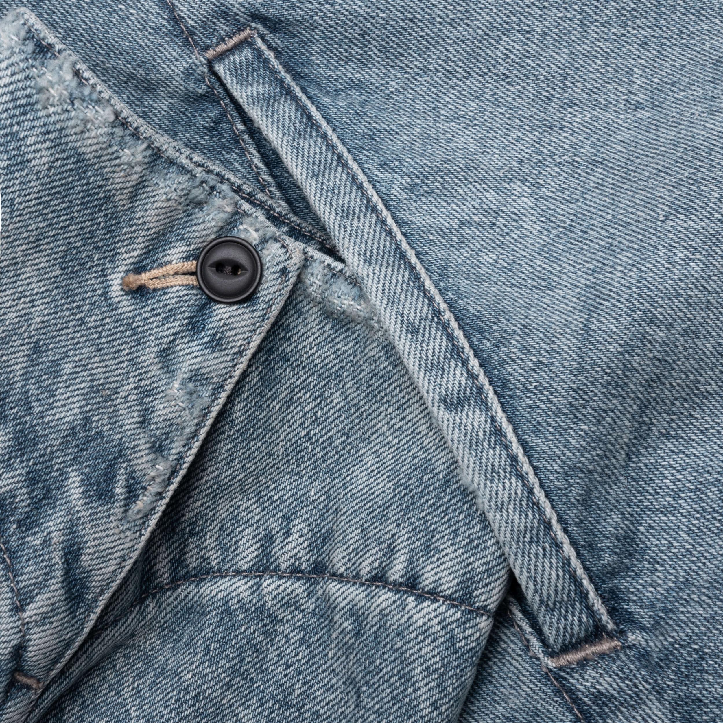 Denim Jacket with Corduroy Collar - Light Blue Male Product Image