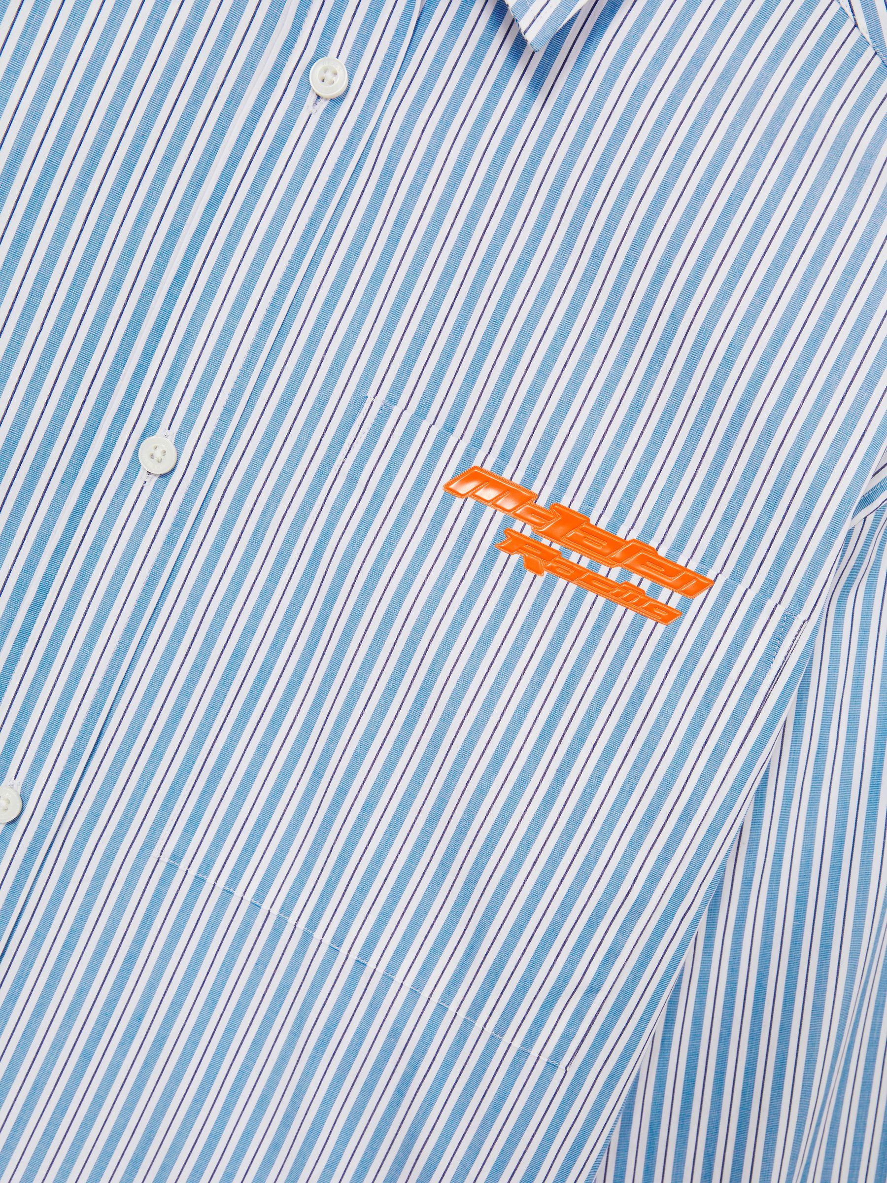 McLaren F1 Team Oversize Stripe Shirt in Soft Blue/White Product Image