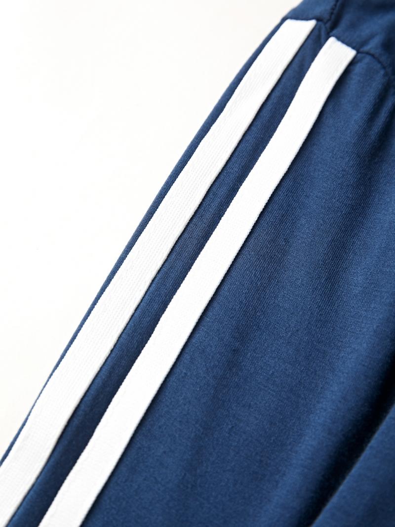 Blue Stripe Print Button Up Oversized Long Sleeve Tee Product Image