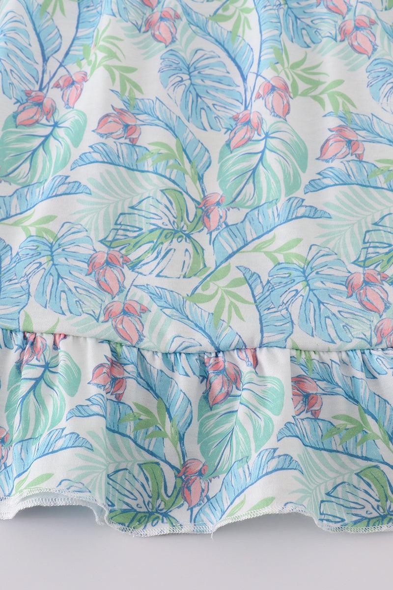 Tropical rainforest plant print dress Product Image