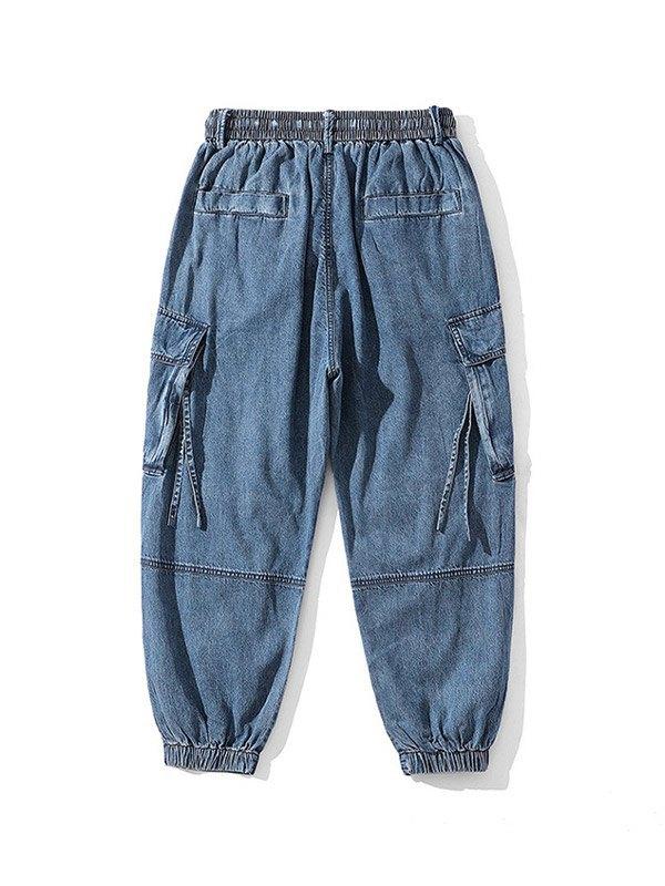Men's Loose Fit Jogger Cargo Jeans Product Image