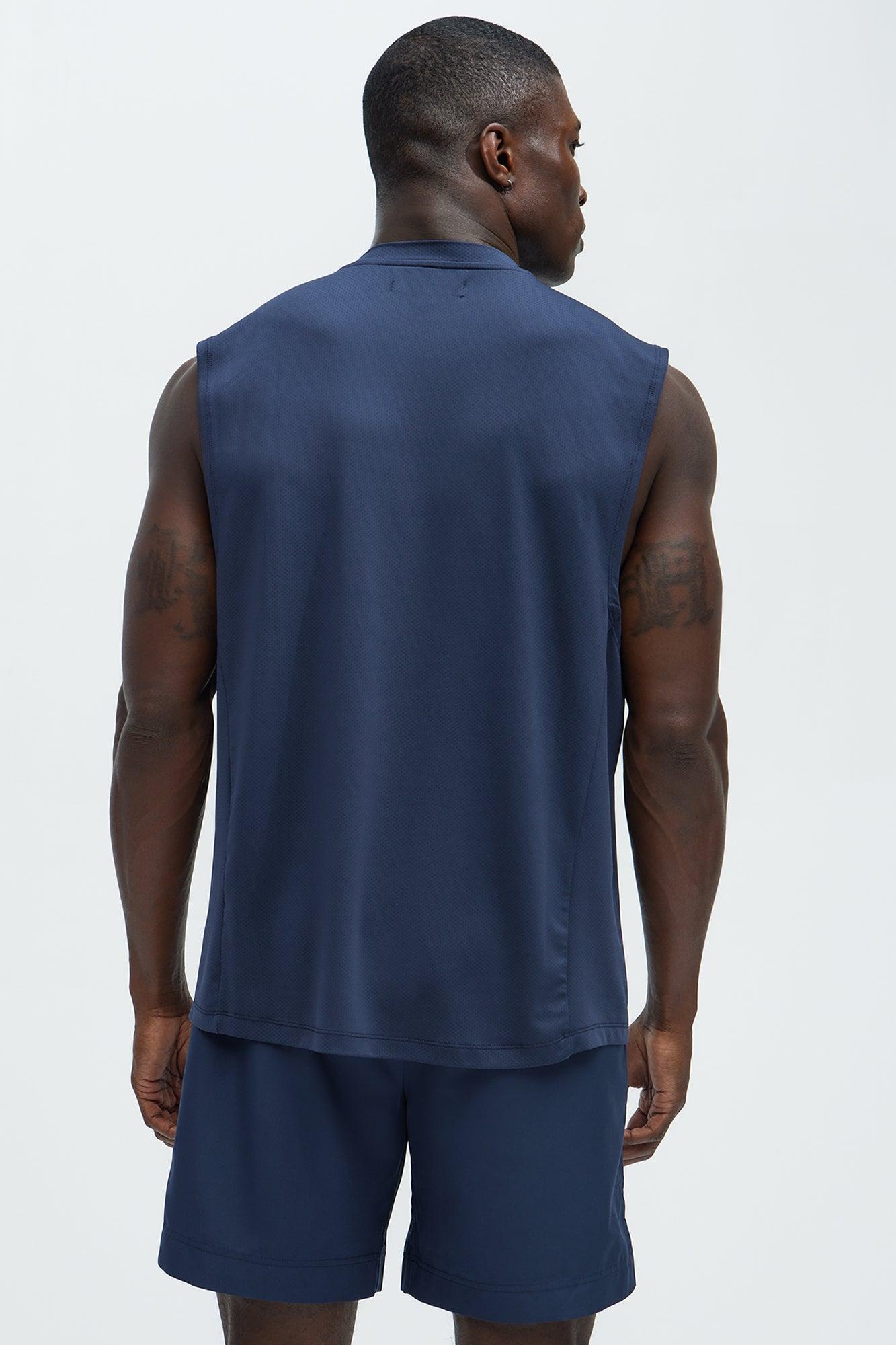 Vital Active Cut Off Tee - Navy Product Image