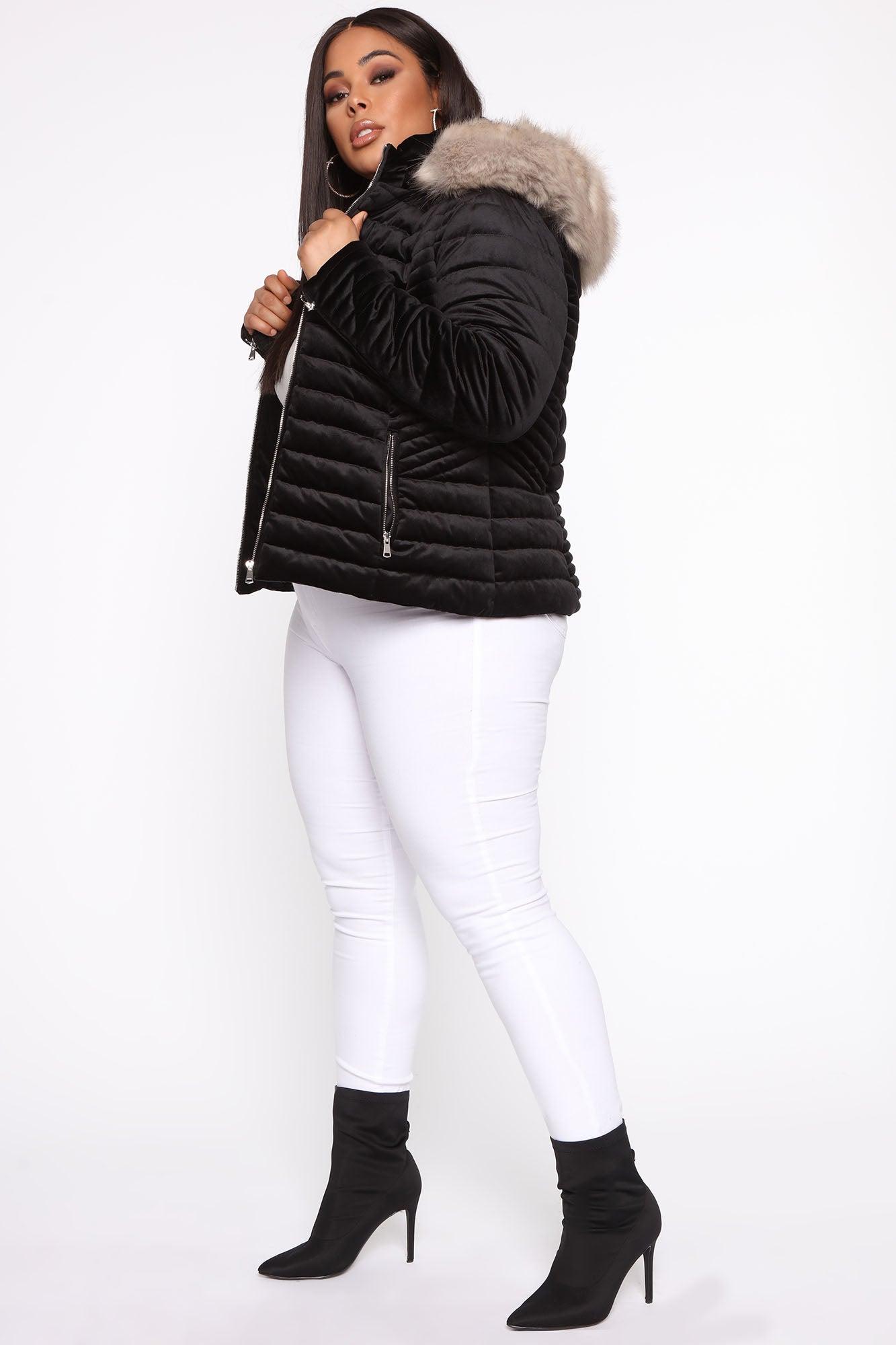 Always Ready Velvet Puffer Jacket - Black Product Image