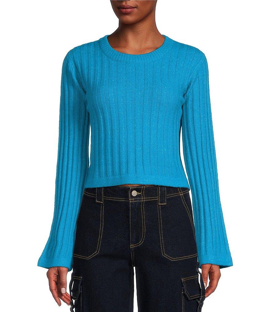 GB Long Sleeve Ribbed Cropped Sweater Product Image