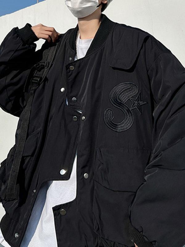 Men's Big Pocket Irregular Snap Button Cargo Jacket Product Image