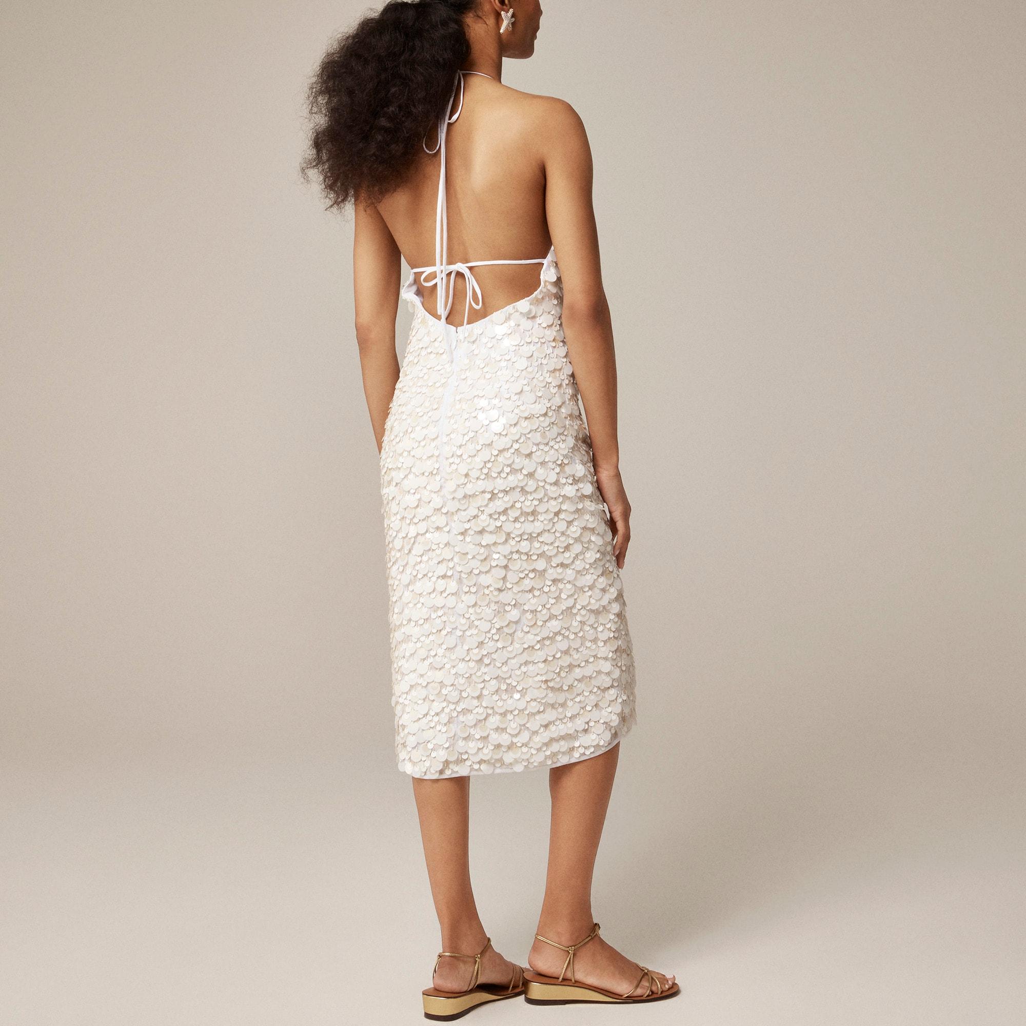 Collection circle-sequin halter dress Product Image