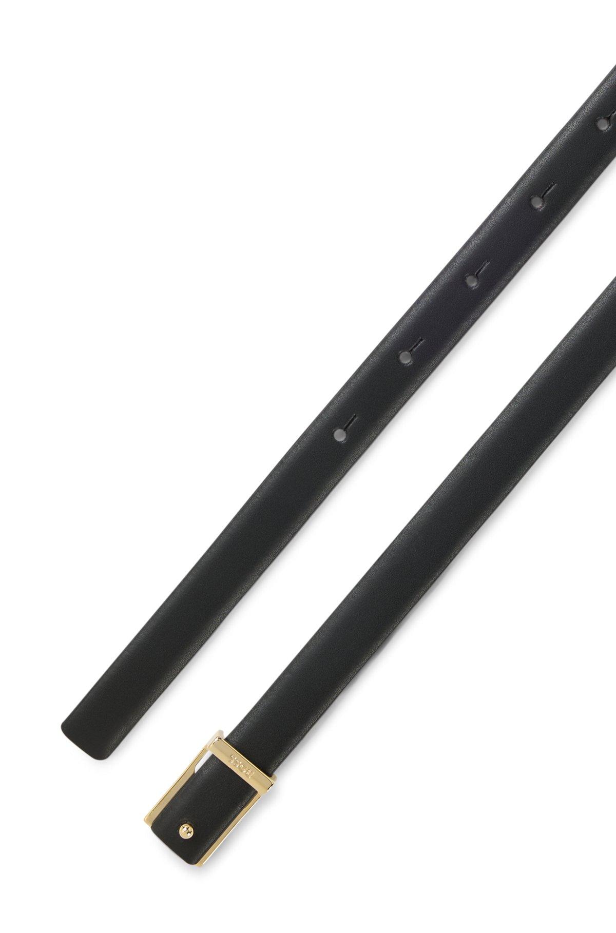 BOSS - Leather belt with gold-tone buckle - Black Product Image