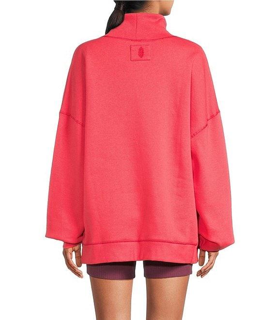 FP Movement Victory Funnel Neck Long Sleeve Oversized Sweatshirt and Biker Short Set Product Image