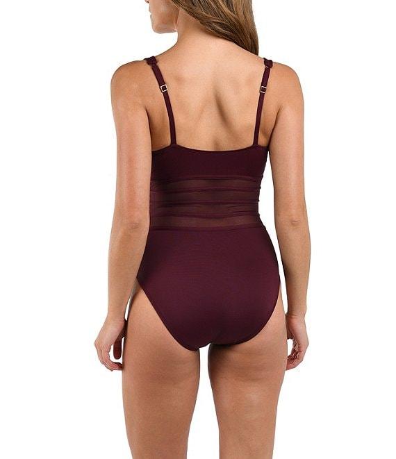 La Blanca Island Goddess Strappy Mesh One Piece Swimsuit Product Image