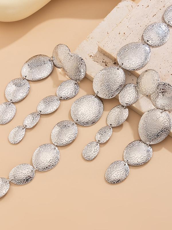 Geometric Tasseled Drop Earrings Necklaces Accessories Product Image