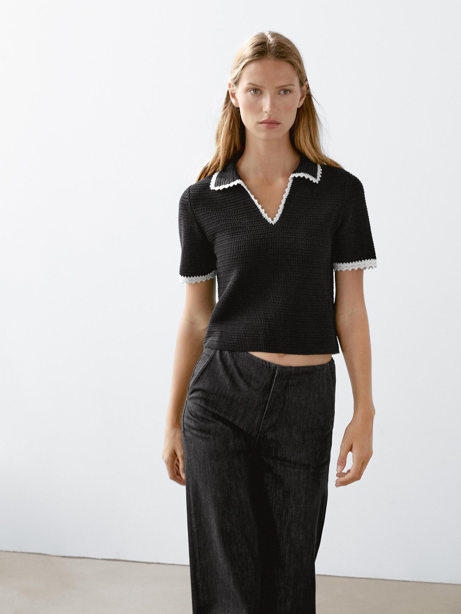 Cotton blend flared jeans Product Image