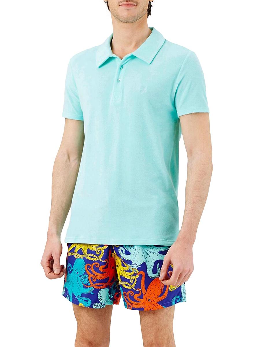 Mens Organic Terry Polo Shirt Product Image