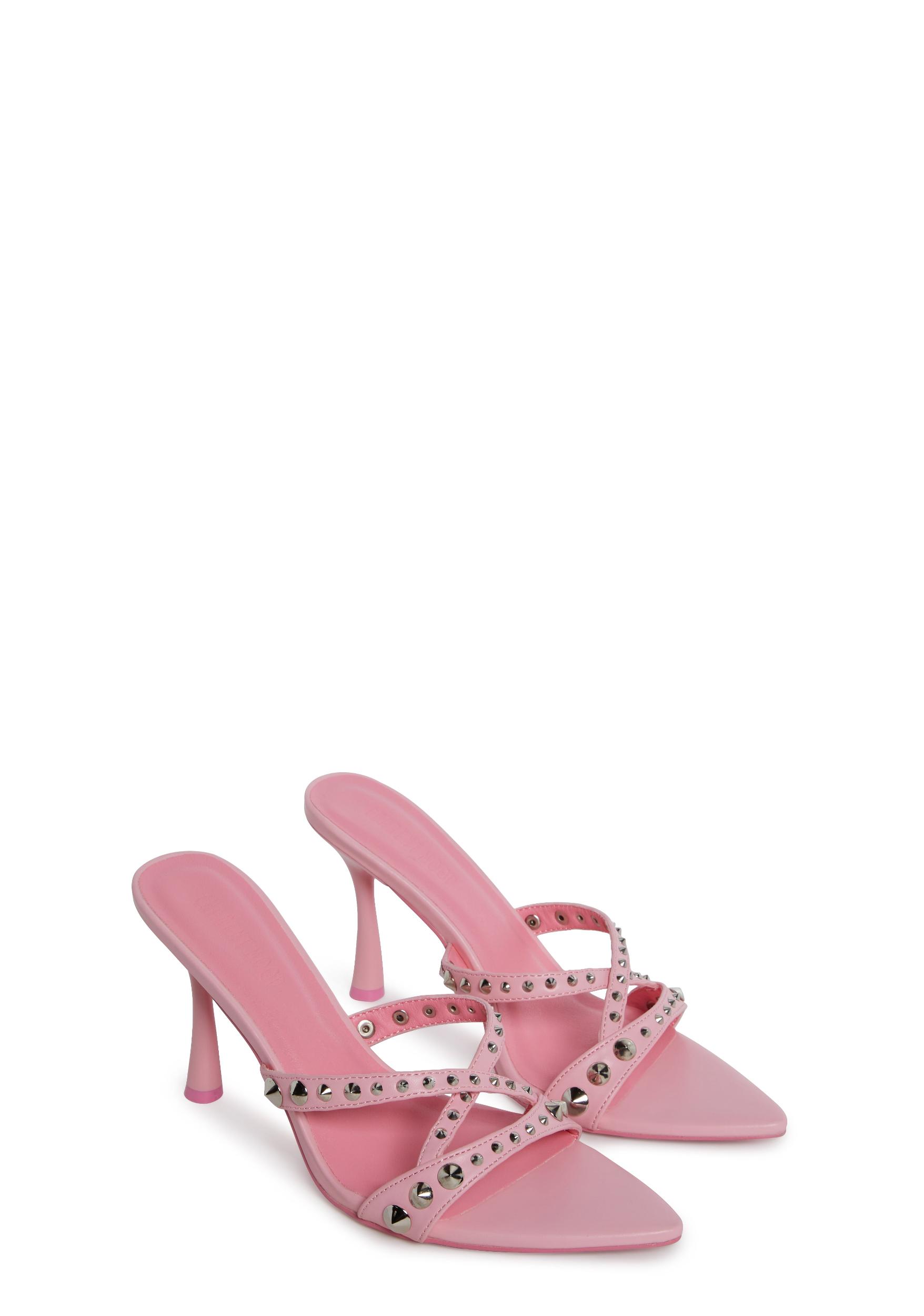 Strappy Studded Mules Current Mood - Pink Product Image