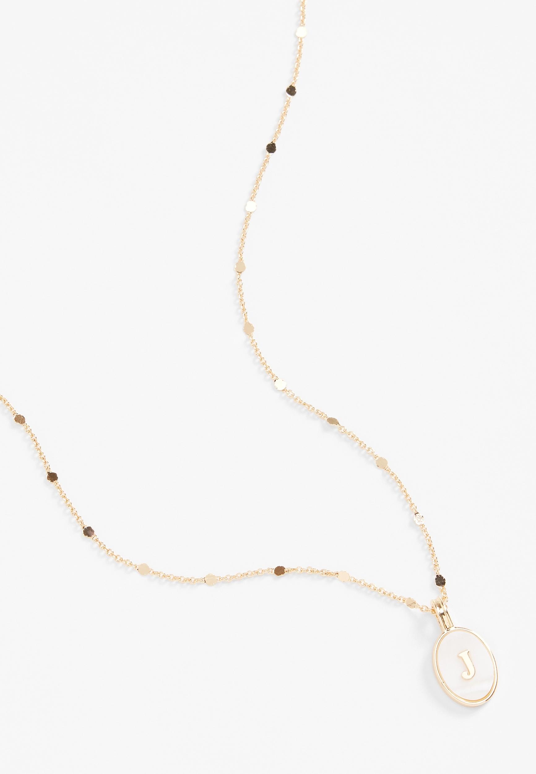 Maurices Womens Gold Oval Initial Pendant Necklace Product Image