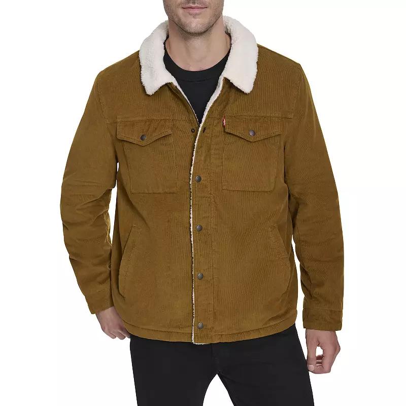 Men's Levi's® Classic Corduroy Sherpa Trucker Jacket, Size: Small, Brown Product Image