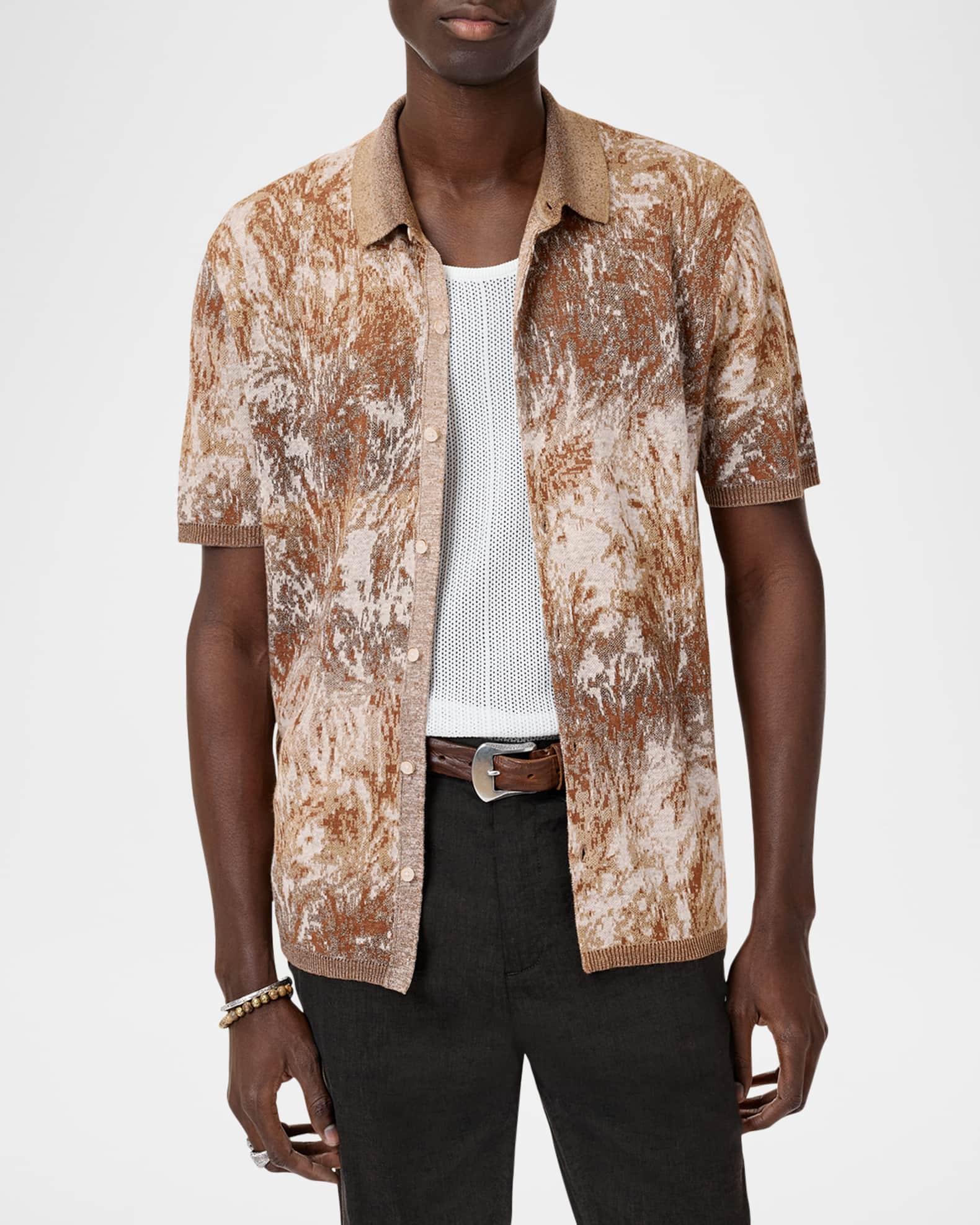 Men's Demonte Palm Jacquard Short-Sleeve Shirt Product Image