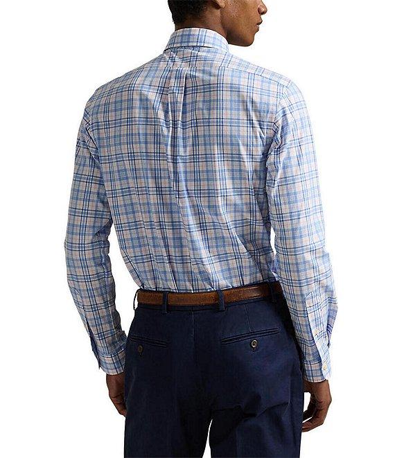 Polo Ralph Lauren Classic Fit Plaid Tattersall Stretch Poplin Long Sleeve Woven Shirt Product Image
