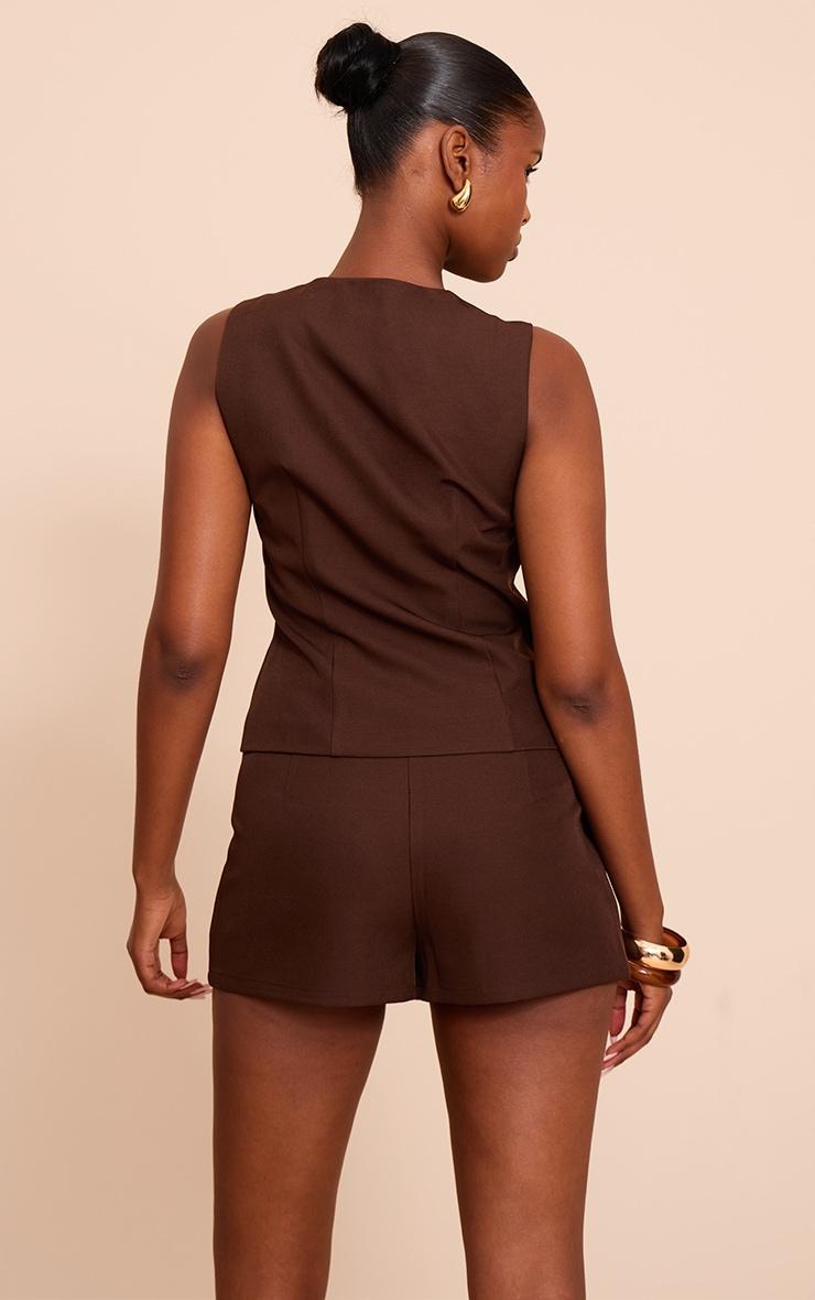 Chocolate Tailored Woven Vest Product Image