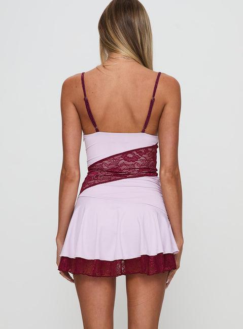 Love Is Alive Lace Mini Dress Lilac Product Image