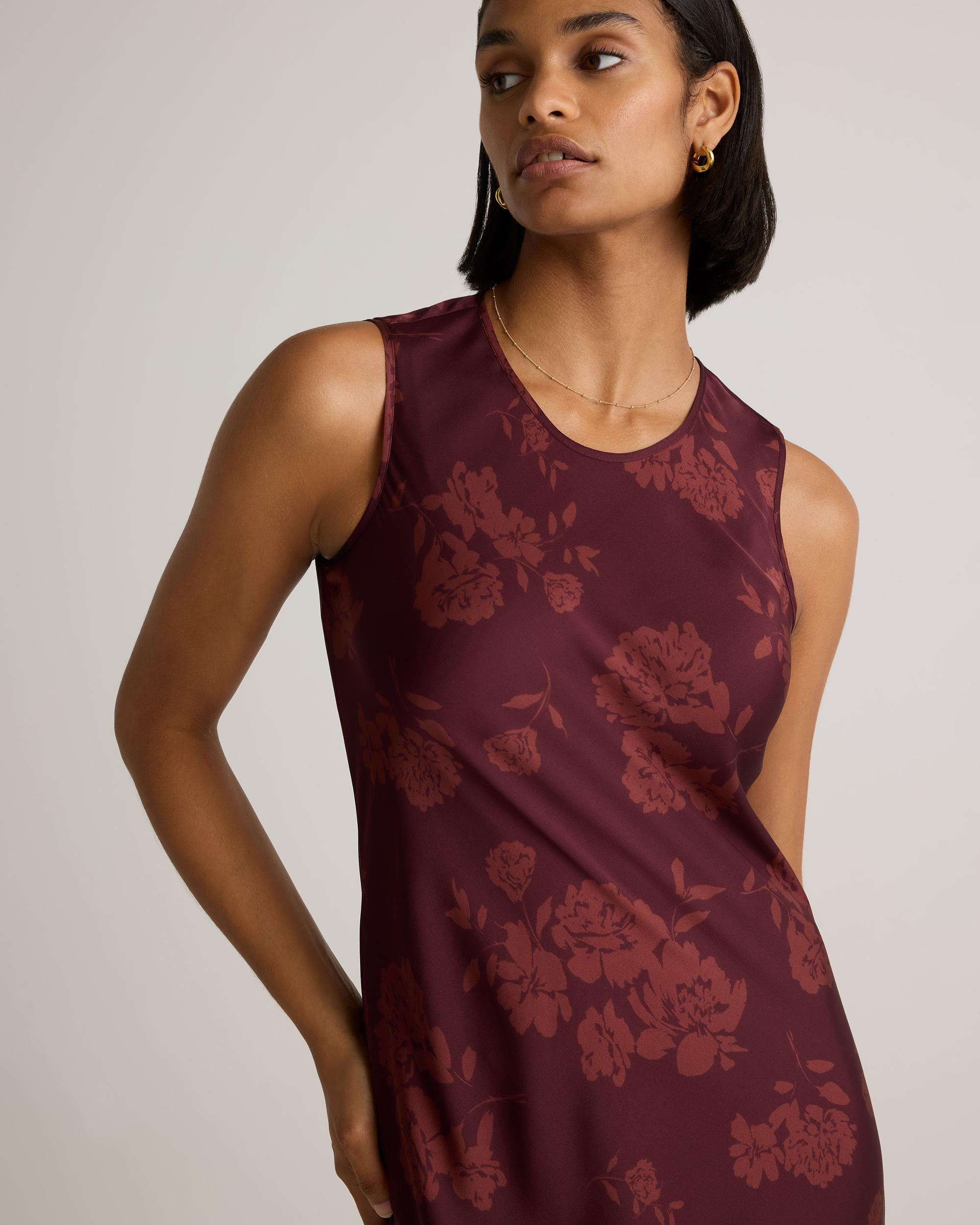 Quince | Women's Washable Stretch Silk Tank Top Midi Dress Product Image